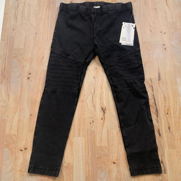 Harper Canyon Black Washed Kids' Moto Stretch Leggings - Picture 2 of 7